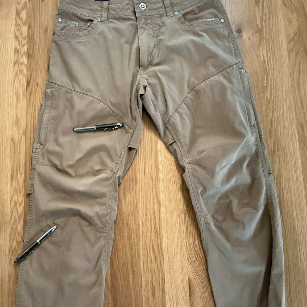 KUHL Revolvr‎ Pants W32 Light Brown Khaki Cotton Nylon Vented Men's - Picture 10 of 11